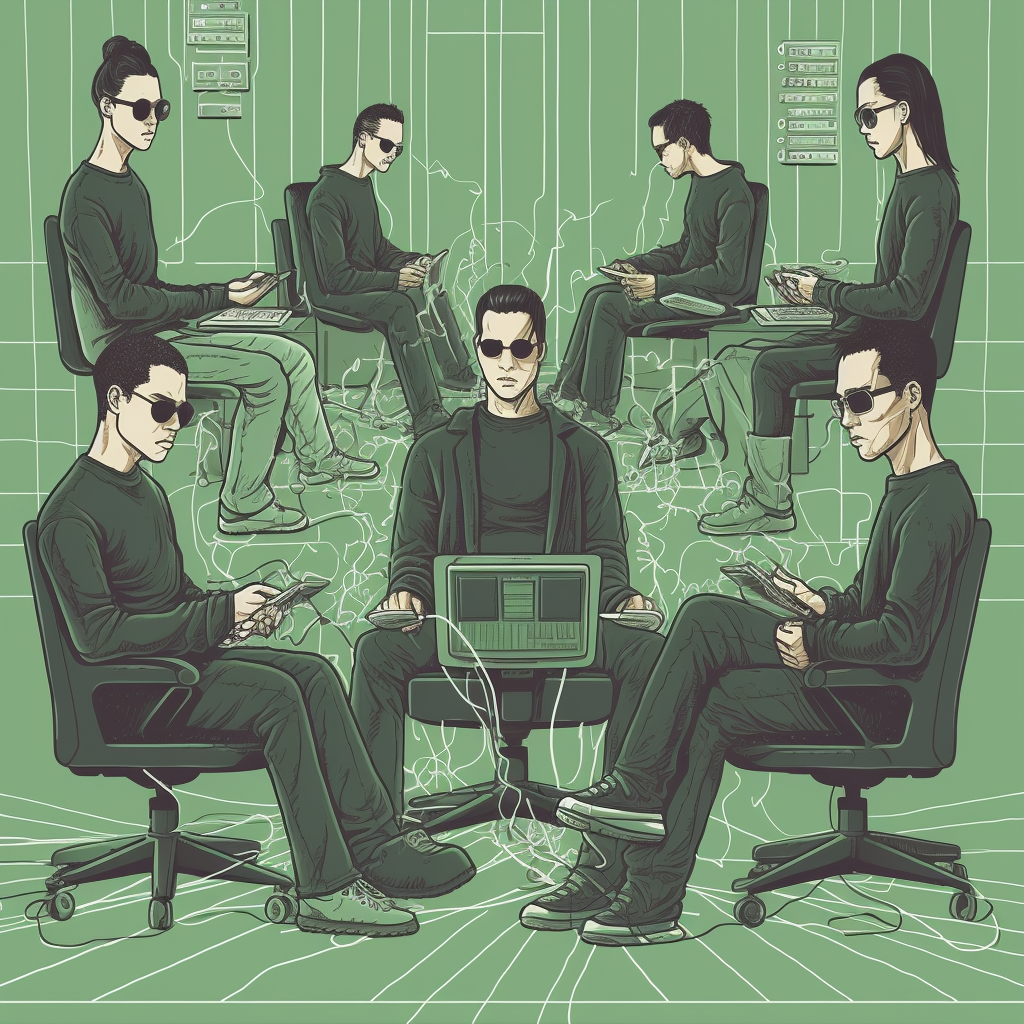 the internet in the style of the matrix